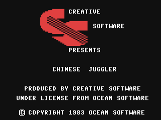 Chinese Juggler title screen for Commodore 64